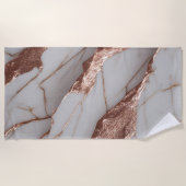 トレンディー銅グリッター大理石 ビーチタオル (正面)