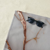 トレンディー銅グリッター大理石 ビーチタオル (インサイチュ)