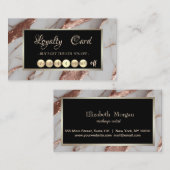 トレンディー銅グリッター大理石 ロイヤリティカード (正面/裏面)