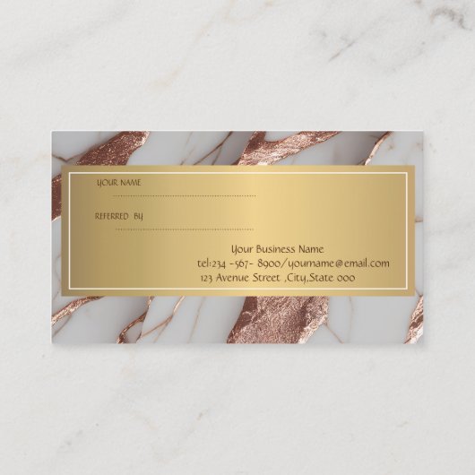 トレンディー銅グリッター大理石 紹介カード (裏面)