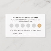 トレンディー銅ストライプのグレーヘアサロンロイヤリティカード ロイヤリティカード (裏面)