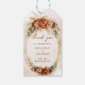 トレンディー銅燃える花パンパスユーカリ ギフトタグ (裏面)