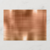 トレンディー銅箔&ティール(緑がかった色)文字ウェディングレセプション エンクロージャーカード (裏面)