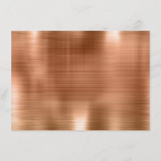 トレンディー銅箔&ティール(緑がかった色)文字ウェディングレセプション エンクロージャーカード (裏面)