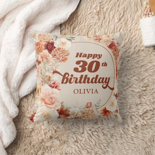 トレンディー銅紫陽花とバラ秋 クッション (ブランケット)