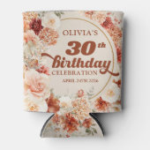 トレンディー銅紫陽花とバラ秋 缶クーラー (正面)