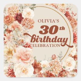 トレンディー銅赤面ブルゴーニュフローラ30歳 スクエアシール