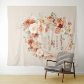 トレンディー銅赤面ブルゴーニュ花50誕生日 タペストリー (インサイチュ(横))