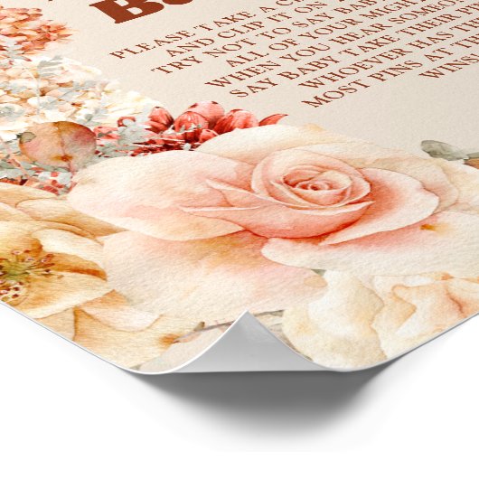 トレンディー銅赤面秋は、ベビーゲームのサインを言わない ポスター (角)