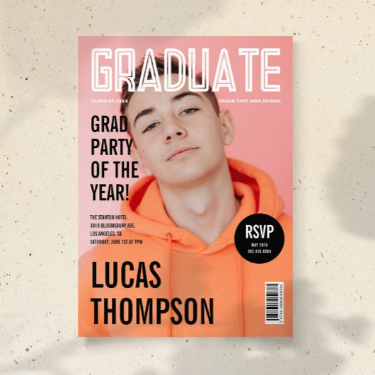 トレンディー雑誌カバーフォト卒業パーティー 招待状