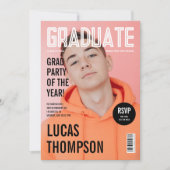 トレンディー雑誌カバーフォト卒業パーティー 招待状 (正面)
