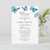 トレンディー青い水色の蝶。自然結婚の プログラム (スタンド正面)