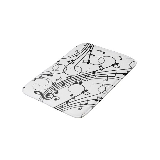 トレンディー音楽デザインシャワーカーテン バスマット (アングル)