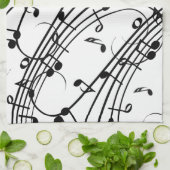 トレンディー音楽デザイン キッチンタオル (折り畳み)