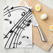 トレンディー音楽デザイン キッチンタオル (四つ折り)