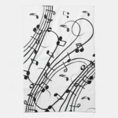 トレンディー音楽デザイン キッチンタオル (縦)