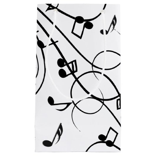 トレンディー音楽デザイン スモールペーパーバッグ (正面)