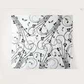 トレンディー音楽デザイン タペストリー (正面(横))