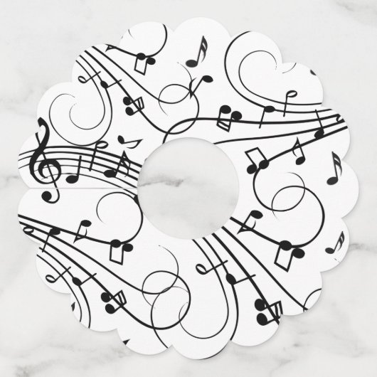 トレンディー音楽デザイン ワイングラスタグ (正面)