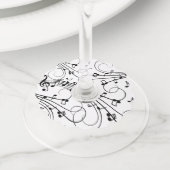 トレンディー音楽デザイン ワイングラスタグ (クローズアップ)