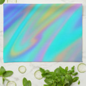 トレンディー高級グリーンブルーパープルホログラフィフェイクック キッチンタオル (折り畳み)