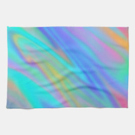 トレンディー高級グリーンブルーパープルホログラフィフェイクック キッチンタオル