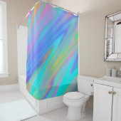 トレンディー高級グリーンブルーパープルホログラフィフェイクック シャワーカーテン (インサイチュ)