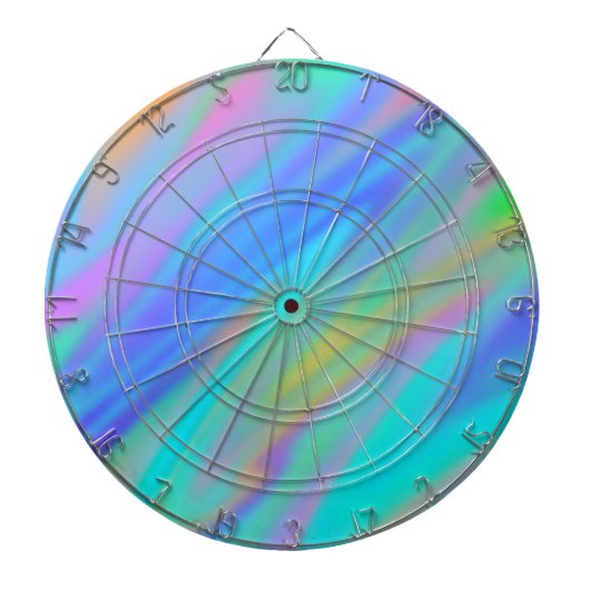 トレンディー高級グリーンブルーパープルホログラフィフェイクック ダーツボード (正面)