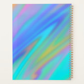トレンディー高級グリーンブルーパープルホログラフィフェイクック プランナー手帳 (裏面)