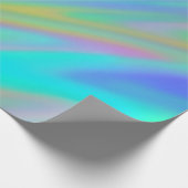 トレンディー高級グリーンブルーパープルホログラフィフェイクック ラッピングペーパー (角)