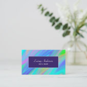 トレンディー高級グリーンブルーパープルホログラフィフェイクック 名刺 (スタンド正面)