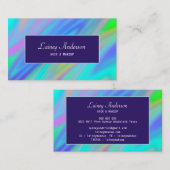 トレンディー高級グリーンブルーパープルホログラフィフェイクック 名刺 (正面/裏面)