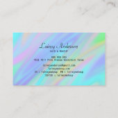 トレンディー高級ブルーパープルグリーンフェイクホログラフィック 名刺 (裏面)