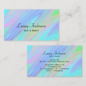 トレンディー高級ブルーパープルグリーンフェイクホログラフィック 名刺 (正面/裏面)