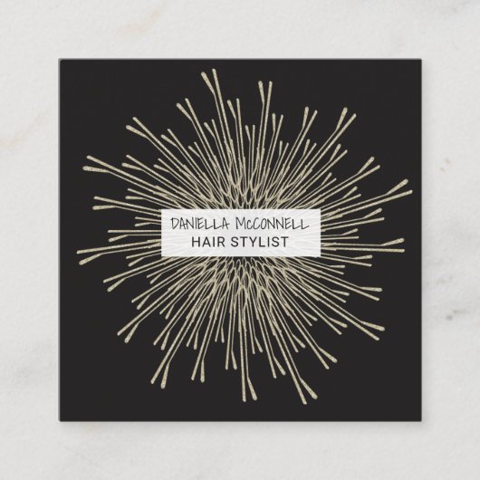 トレンディー高級美容師モダンサロンボビーピン 予約カード (正面)