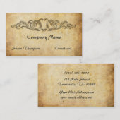 トレンディー高齢紙中世デザイン 名刺 (正面/裏面)