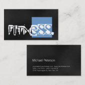 トレンディー魅力的なブルーグレーフィットネス名刺 名刺 (正面/裏面)