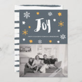 トレンディー魅力的ジョイグレーホリデーフォト シーズンカード (正面/裏面)