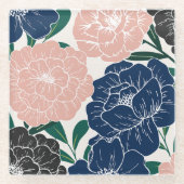 トレンディー魅力的フローラコースター ガラスコースター (正面)