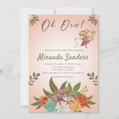 トレンディー魅惑の甘い鹿の森の野生動物 招待状 (正面)