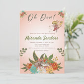 トレンディー魅惑の甘い鹿の森の野生動物 招待状 (スタンド正面)