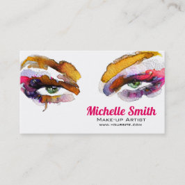 トレンディー鮮やかの水彩アイメイクアップアーティスト 名刺