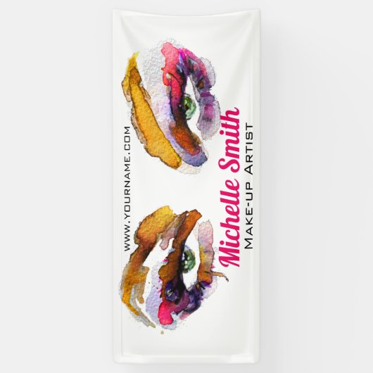 トレンディー鮮やかの水彩アイメイクアップアーティスト 横断幕 (縦)