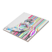 トレンディー鮮やかカラフルストライプ虎絵を描 タイル (側面)