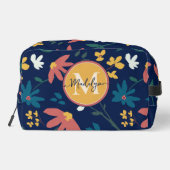 トレンディー鮮やかフローラルパターンオンブルーモノグラム ドップキット (裏面)