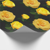 トレンディー黄フローラ ラッピングペーパー (角)