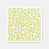 トレンディー黄緑色の水色パイナップル模様 スタンダードカクテルナプキン (正面)