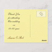 トレンディー黄色のロベバーズサンキューカード ポストカード (裏面)