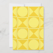 トレンディー黄色レトロ幾何学全体結婚の 招待状 (裏面)