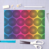 トレンディー黒い丸の虹の背景パターン 薄葉紙 (クラフト)